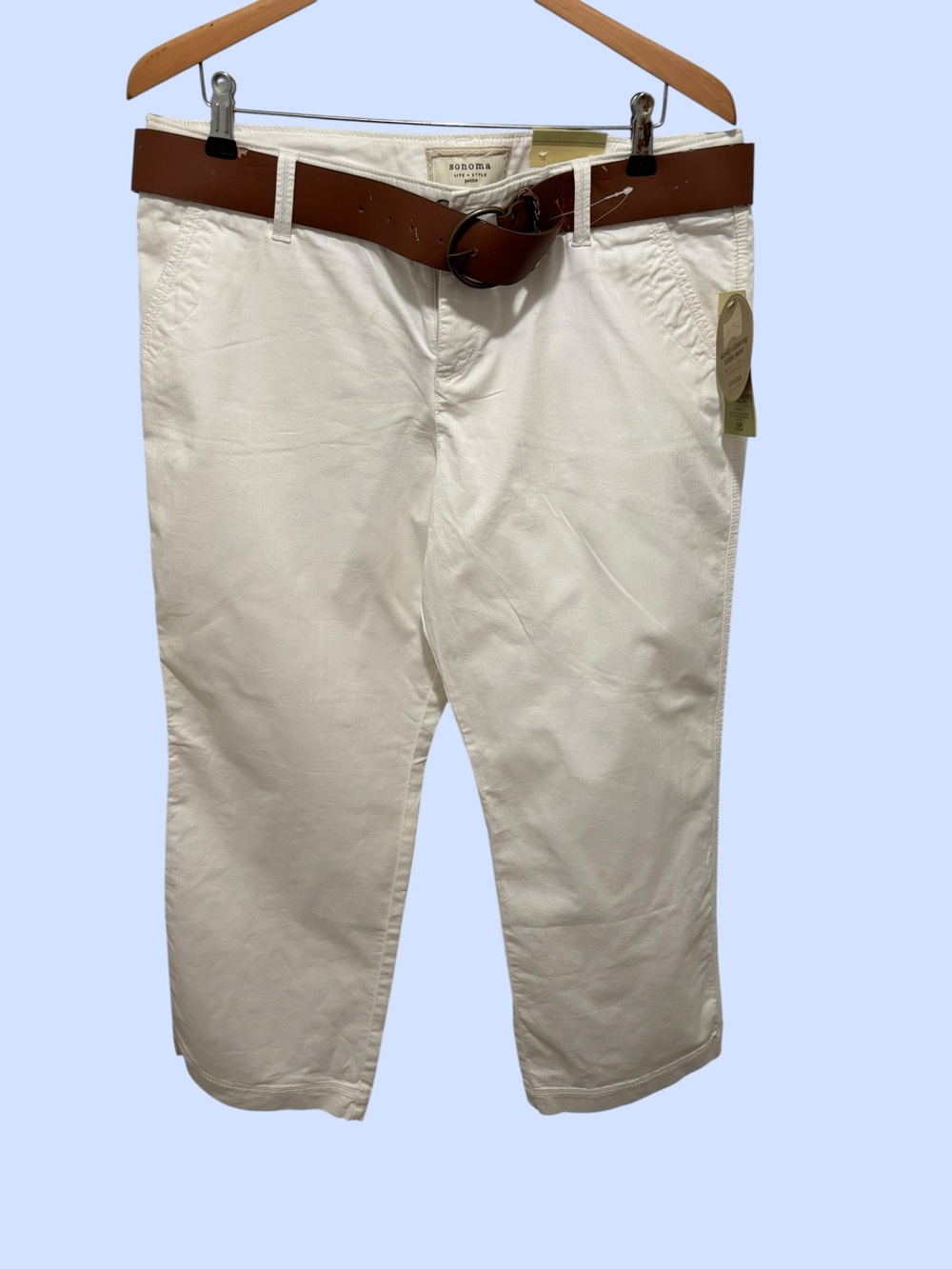 Sonoma Goods for Life Secretly Slimming White Capri Pants Size 16P